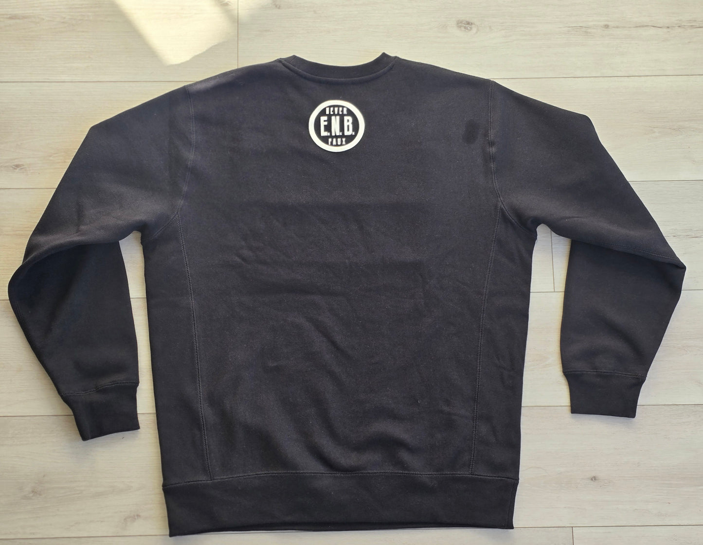 RIGHTIOUS INFLUENCE SWEATSHIRT BLACK BODY WHITE LETTERS