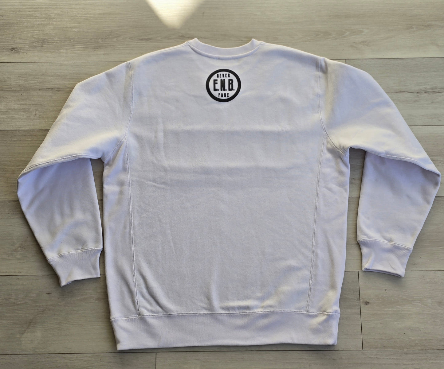 RIGHTIOUS INFLUENCE SWEATSHIRT WHITE BODY BLACK LETTERS