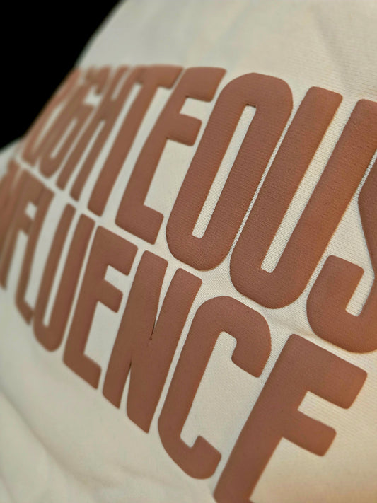 RIGHTEOUS INFLUENCE bone body with camel letters