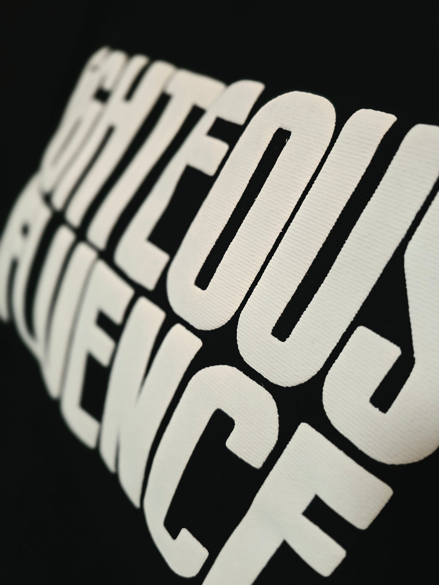 RIGHTEOUS INFLUENCE Black body with white letters