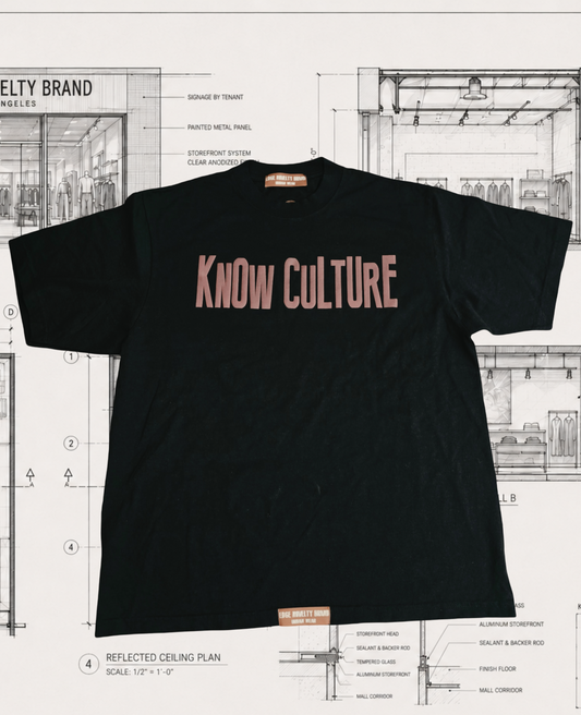 KNOW CULTURE BLACK BODY WITH OXFORD BLOOD LETTERS